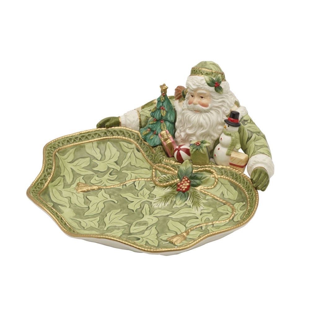 Holiday Home Green Santa Serving Bowl