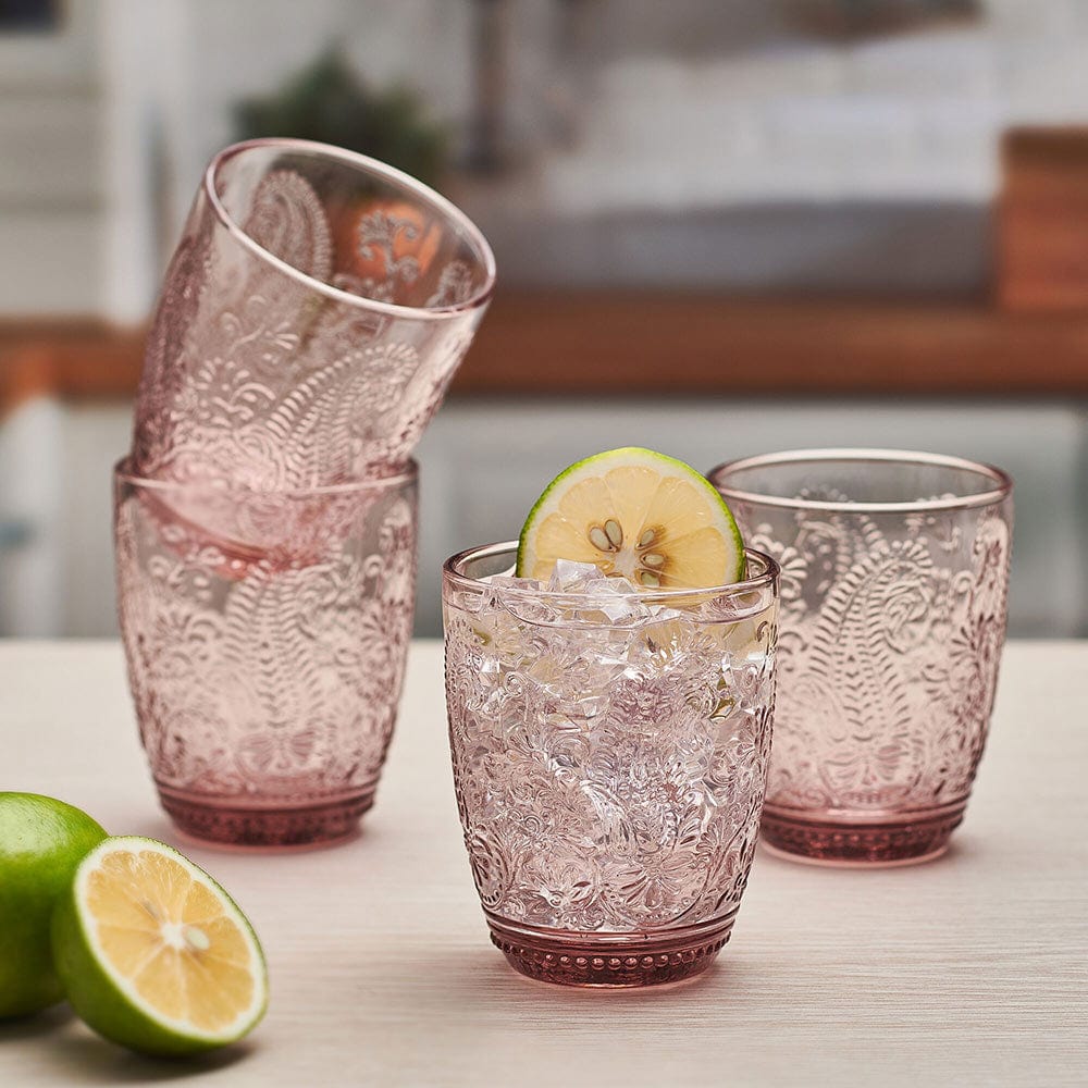 Maddi Double Old Fashioned Glasses Set of 4 Blush