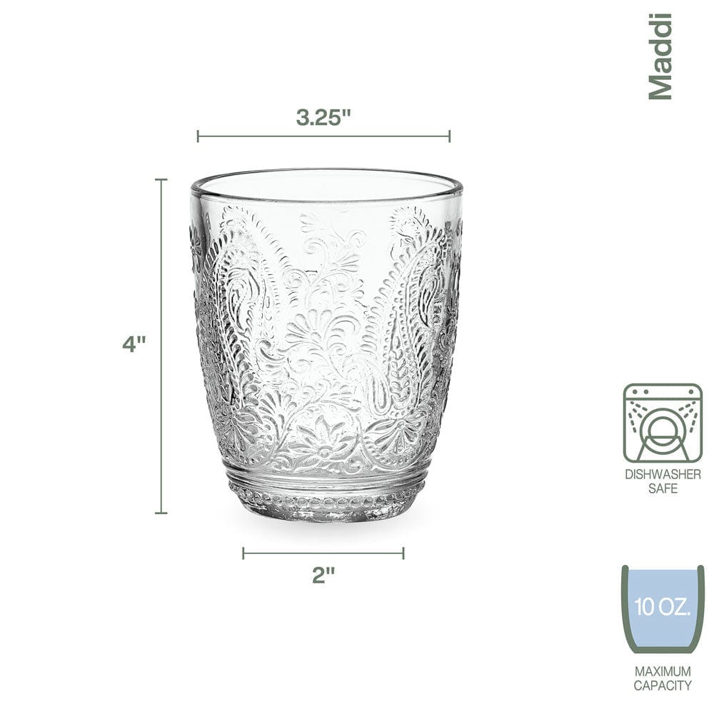 Maddi Double Old Fashioned Glasses Set of 4, Clear