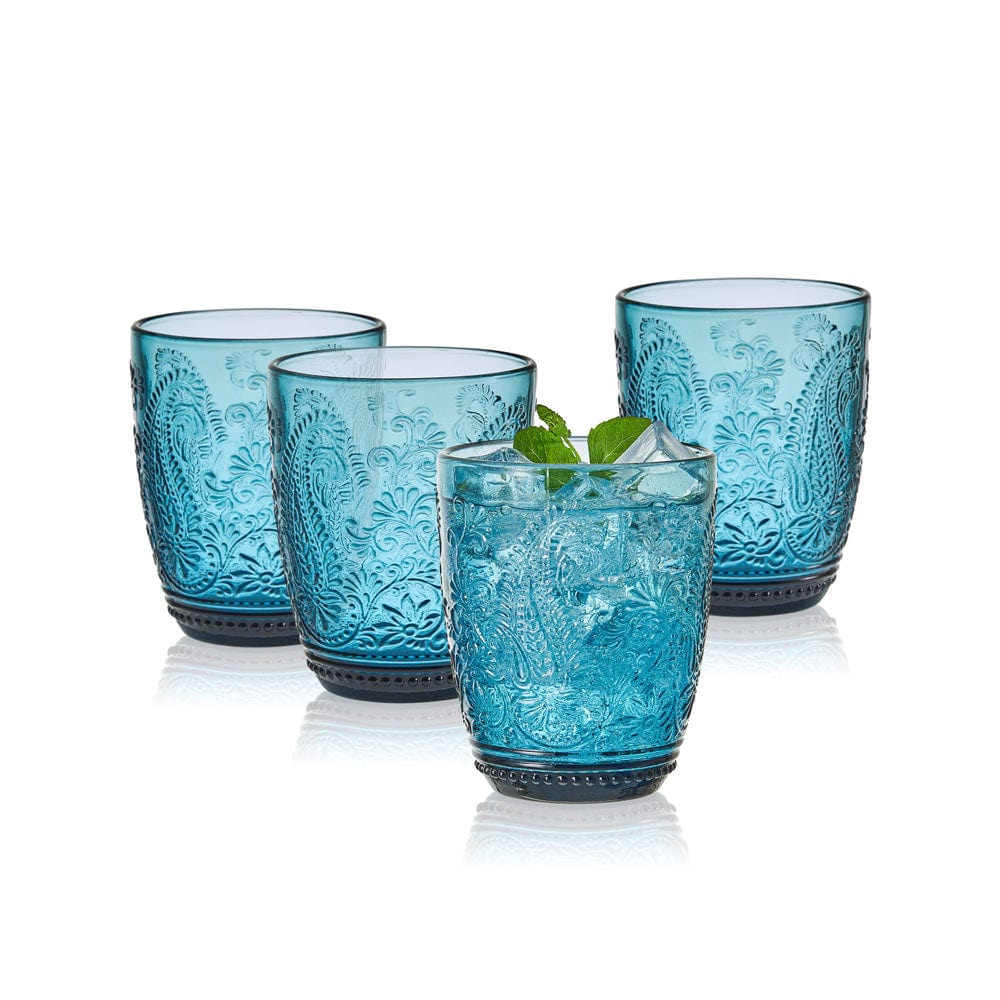 Maddi Double Old Fashioned Glasses Set of 4, Indigo