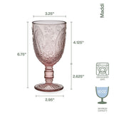 Fitz and Floyd Maddi 10-Ounce Wine Goblet , Set of 4, Blush