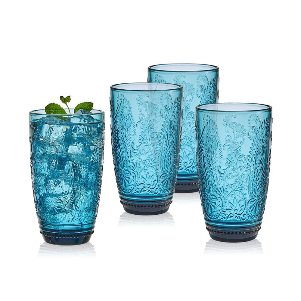 Maddi Highball Glasses Set of 4, Indigo