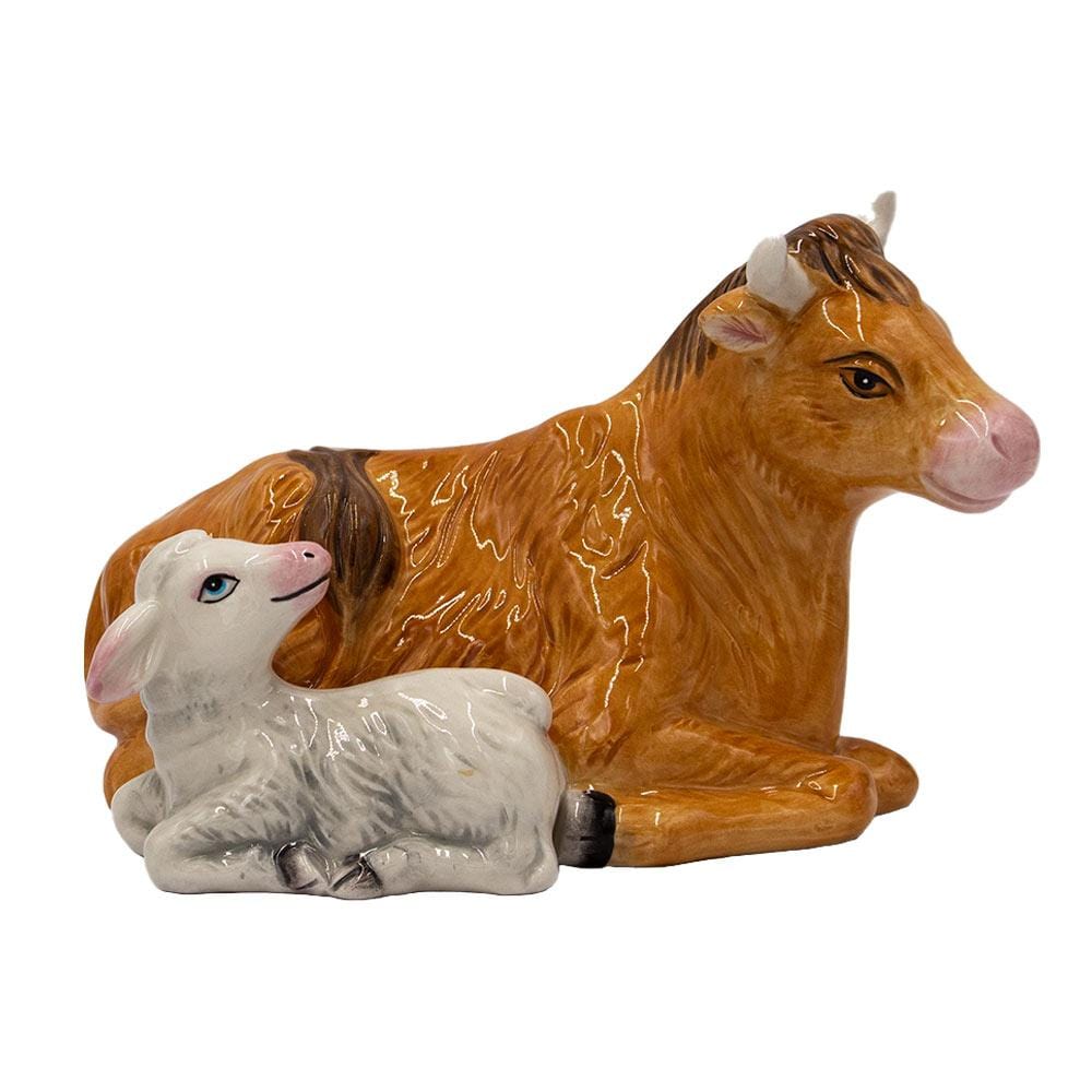 Nativity Oxen and Lamb Figurine, 4.75 IN