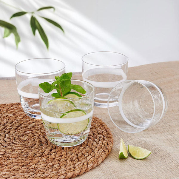 Fitz and Floyd Organic Band Highball Glasses - Set of 4