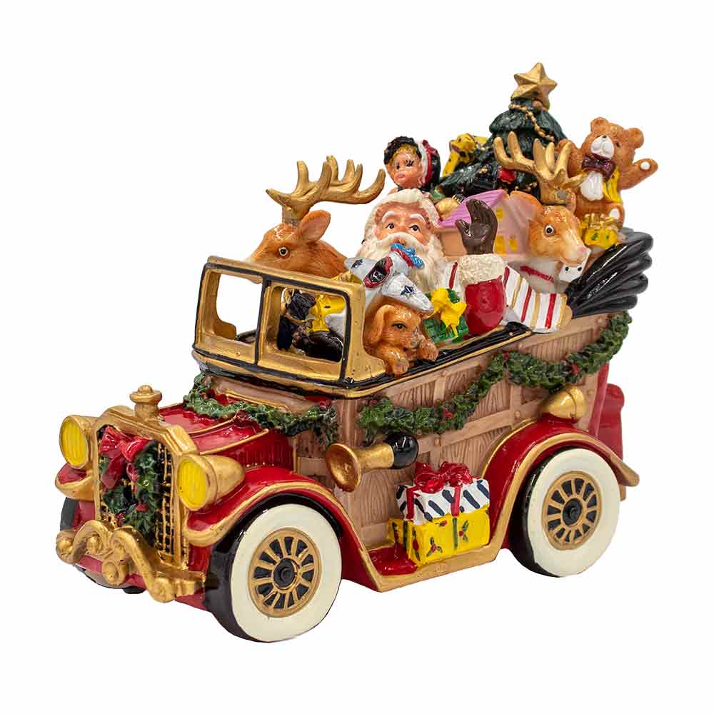 Santa Classic Car Musical - We Wish You a Merry Christmas, 8.25 IN