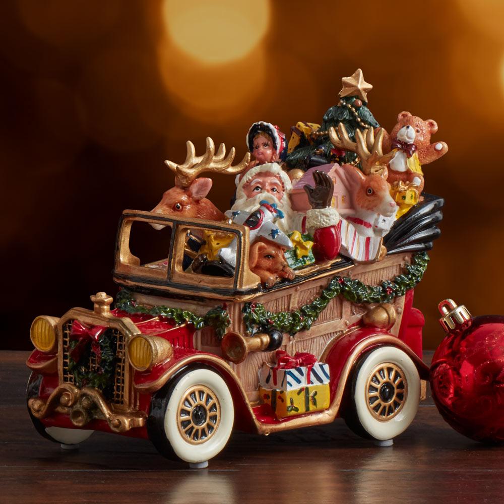 Santa Classic Car Musical - We Wish You a Merry Christmas, 8.25 IN