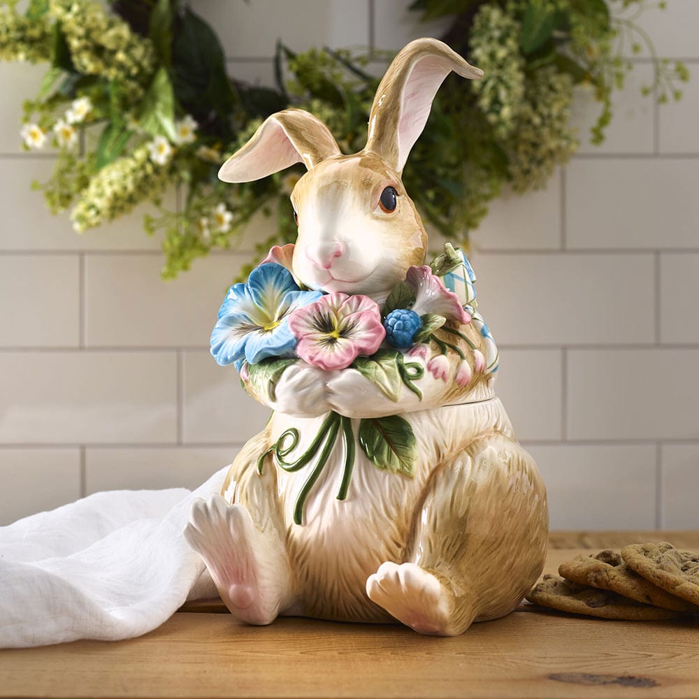 Toulouse Rabbit Cookie Jar Figurine