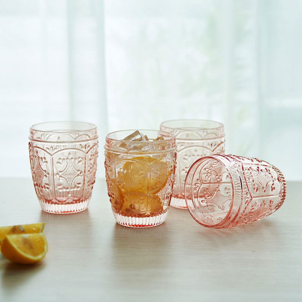 Trestle Double Old Fashioned Glasses Set of 4, Blush