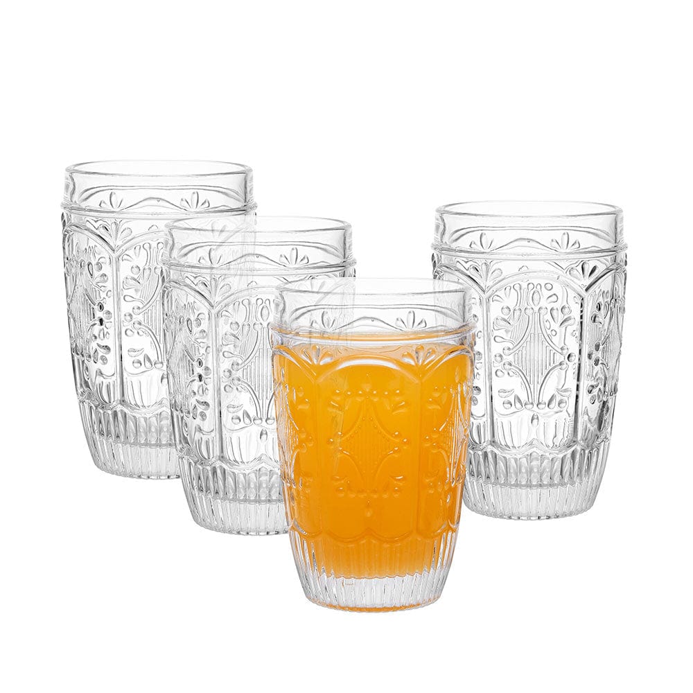 Trestle Highball Glasses Set of 4, Clear