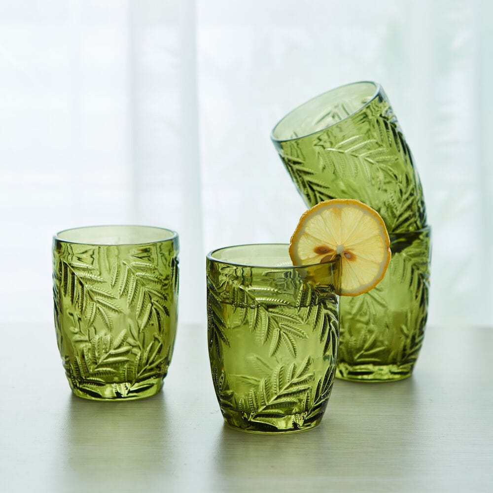 Villa Palm Double Old Fashioned Glasses Set of 4