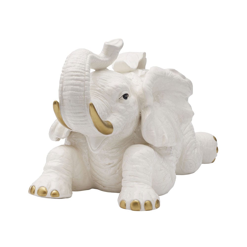 Villa Palm Elephant Cookie Jar Figurine 7.75 IN