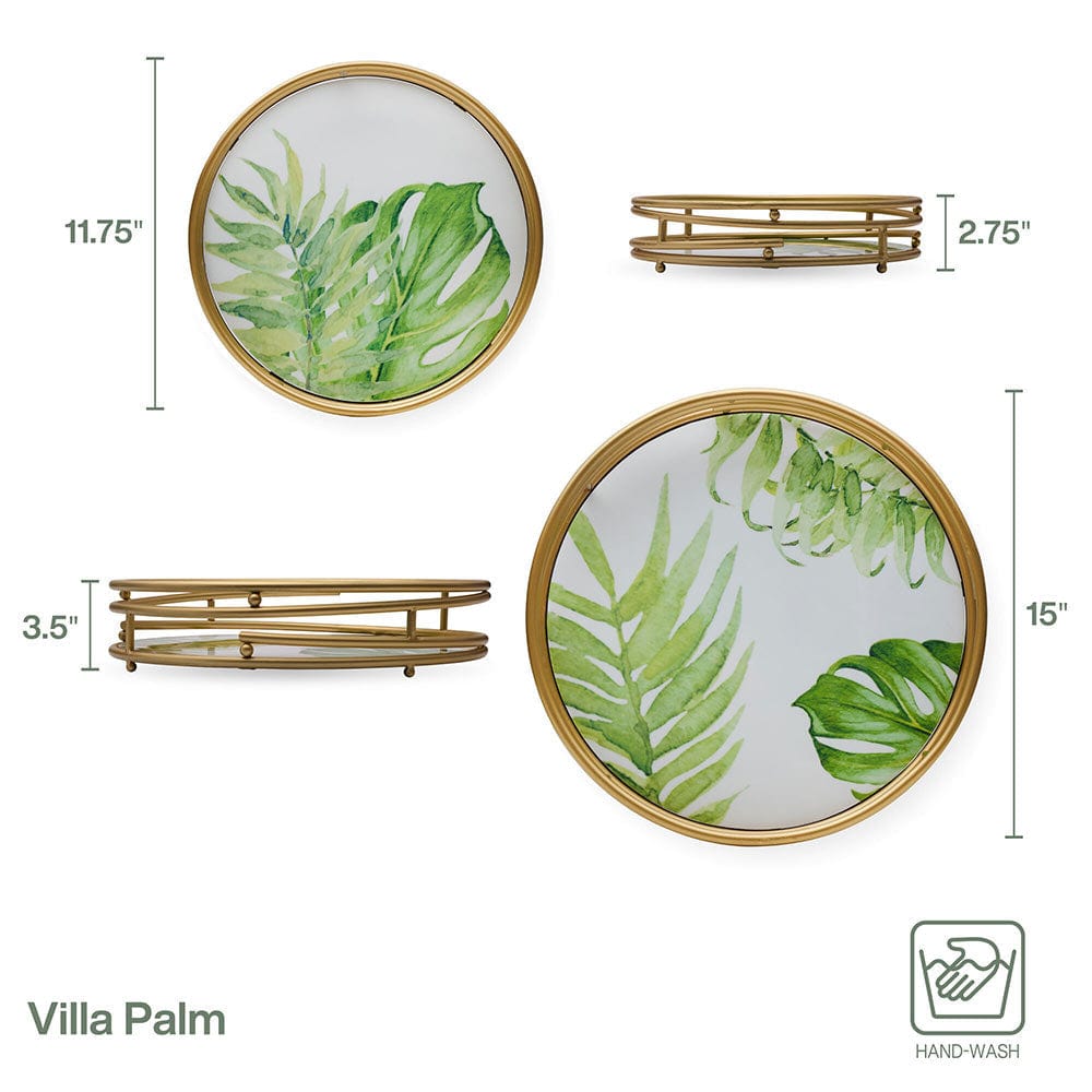 Villa Palm Set of 2 Centerpiece Decor Trays