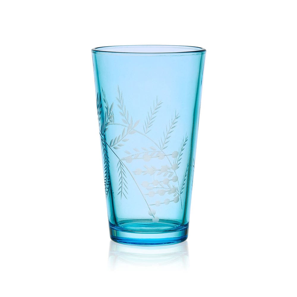 Wildflower Highball Glasses Set of 4, Blue